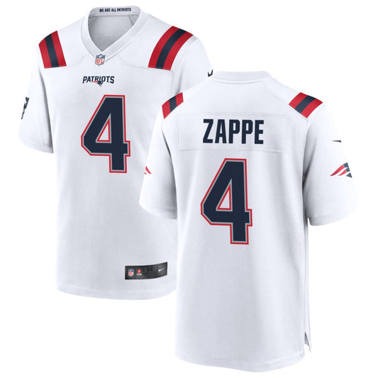 Bailey Zappe New England Patriots Nike Game Jersey - White