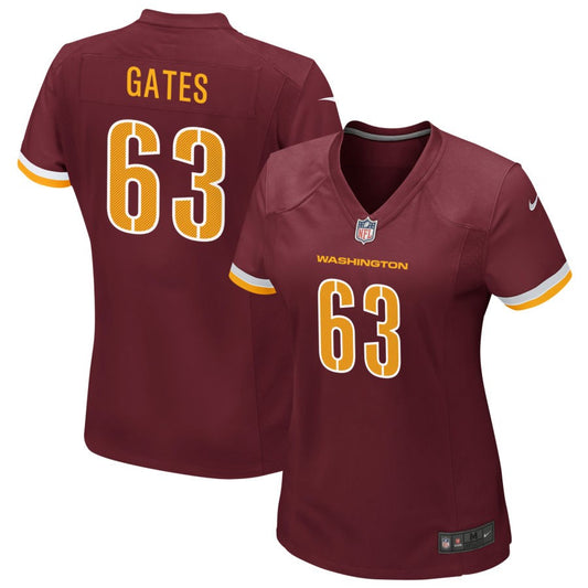 Nick Gates Washington Commanders Nike Women's Game Player Jersey - Burgundy