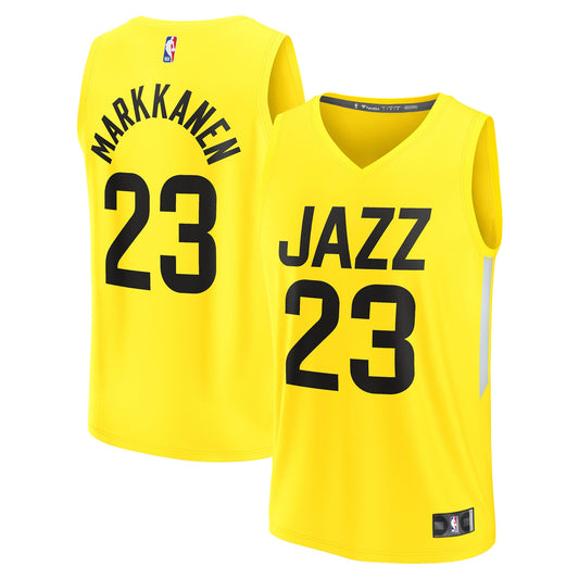 Lauri Markkanen Utah Jazz Fanatics Branded 2022/23 Fast Break Replica Player Jersey - Icon Edition - Yellow