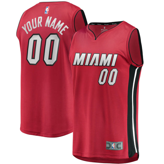 Miami Heat Fanatics Branded Youth Fast Break Replica Custom Jersey Red - Statement Edition