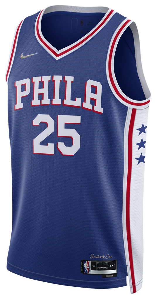 Men's Simmons Ben Nike 76ers Dri-FIT Swingman DMD Icon Jersey - Blue