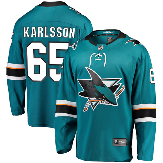 Men's Erik Karlsson Fanatics Sharks Alternate Breakaway Jersey - Blue