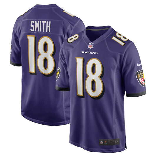 Men's Baltimore Ravens Roquan Smith Game Jersey - Purple