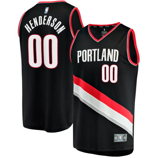 Scoot Henderson Portland Trail Blazers Fanatics Branded Youth 2023 NBA Draft First Round Pick Fast Break Replica Jersey - Icon Edition - Black