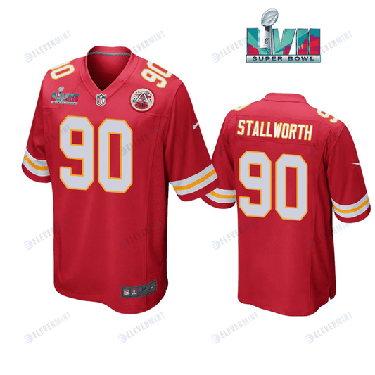 Taylor Stallworth 90 Kansas City Chiefs Super Bowl LVII Red Men Game Jersey