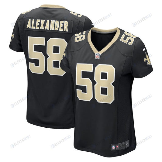 Kwon Alexander 58 New Orleans Saints Women's Game Jersey - Black