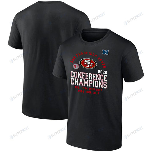 San Francisco 49ers 2022 Eight-Time NFC Conference Champions T-Shirt - Black