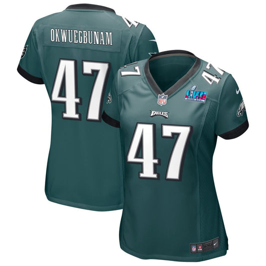 Albert Okwuegbunam Philadelphia Eagles Nike Women's Super Bowl LVII Game Jersey - Midnight Green