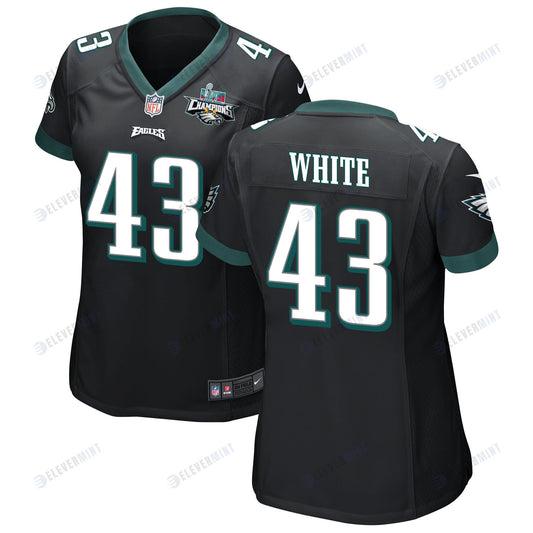 Kyzir White 43 Philadelphia Eagles Super Bowl LVII Champions 2 Stars Women Game Jersey - Black