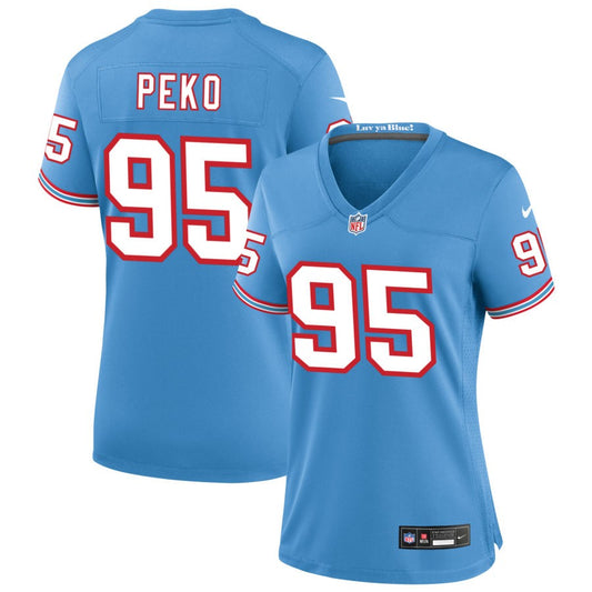 Kyle Peko Tennessee Titans Nike Women's Oilers Throwback Game Jersey - Light Blue