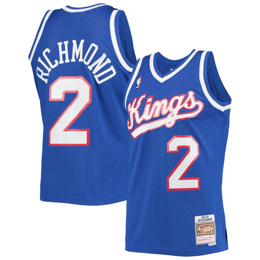 Men's Mitch Richmond Sacramento Kings 1992-93 Royal Blue Swingman Replica Jersey By Mitchell & Ness