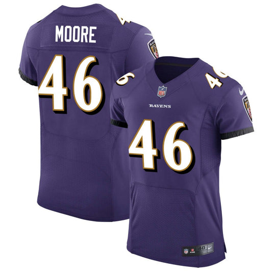 Nick Moore Baltimore Ravens Nike Speed Machine Elite Jersey - Purple