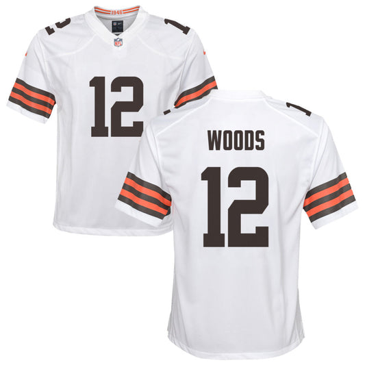 Michael Woods Nike Cleveland Browns Youth Game Jersey - White