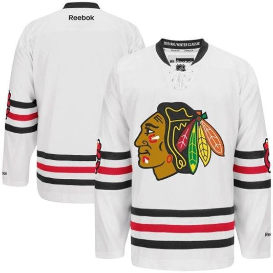 Mens Chicago Blackhawks Reebok White 2015 Winter Classic Premier Jersey