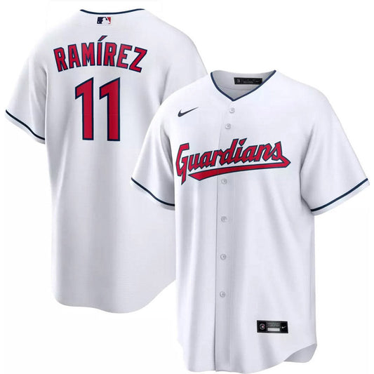 Men's Cleveland Guardians Jose Ramirez Cool Base Replica Home Jersey - White