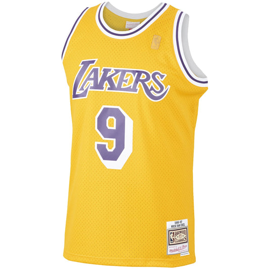 Men's Nick Van Exel Mitchell & Ness Lakers '71 Swingman Jersey - Gold