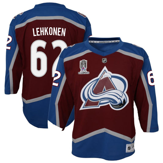 Artturi Lehkonen Colorado Avalanche Youth Home 2022 Stanley Cup Champions Premier Jersey - Burgundy