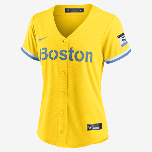 MLB Boston Red Sox City Connect Women's Replica Baseball Jersey - Gold/Light Blue