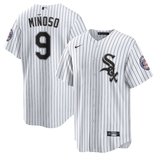 Men's Minnie Minoso Chicago White Sox Hall of Fame Patch White Home Replica Jersey