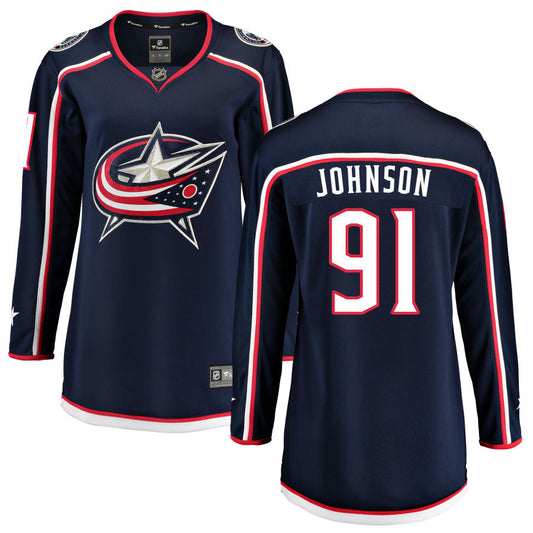 Kent Johnson Columbus Blue Jackets Fanatics Branded Women's Home Breakaway Jersey - Navy