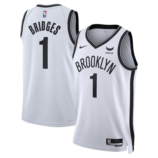 Men's Brooklyn Nets Mikal Bridges Association Jersey - White