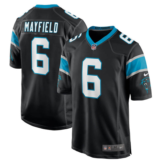 Men's Carolina Panthers Baker Mayfield Home Player Game Jersey Black