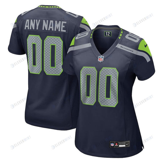 Seattle Seahawks Women Custom Game Jersey - College Navy