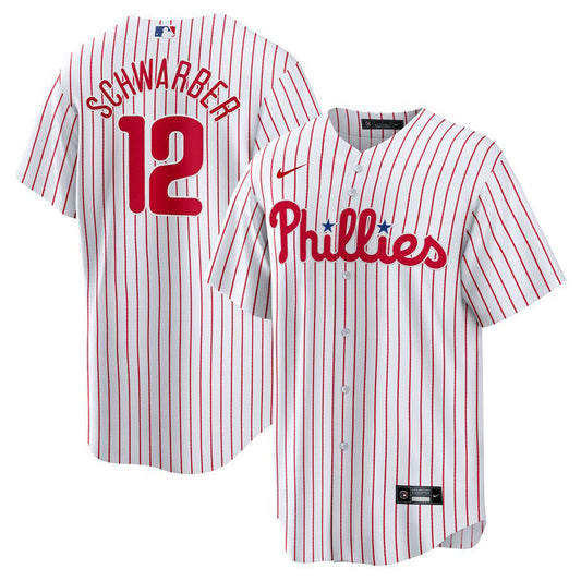 Men's Philadelphia Phillies Kyle Schwarber Cool Base Replica Home Jersey - White