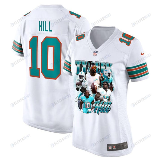 Tyreek Hill 10 Signed Miami Dolphins Cheetah Alternate Game Women Jersey - White