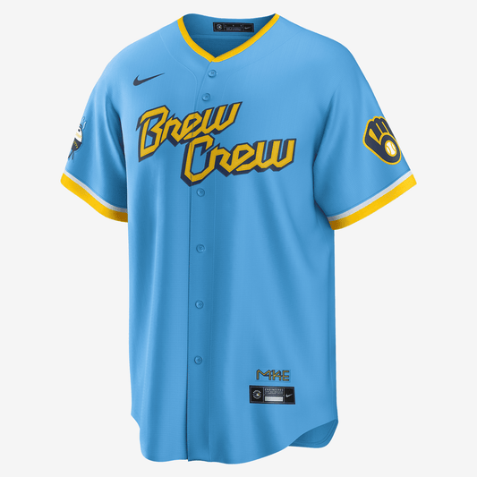 MLB Milwaukee Brewers City Connect Men's Replica Baseball Jersey - Powder Blue