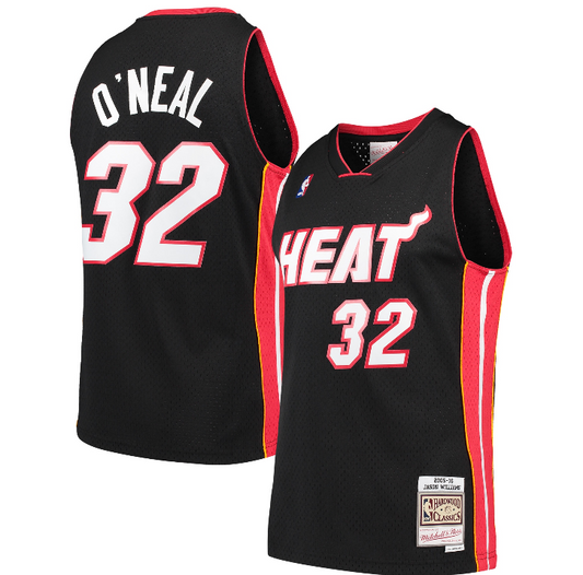 Men's Miami Heat Shaquille O'Neal Mitchell & Ness Black 2005-06 Hardwood Classics Swingman Jersey