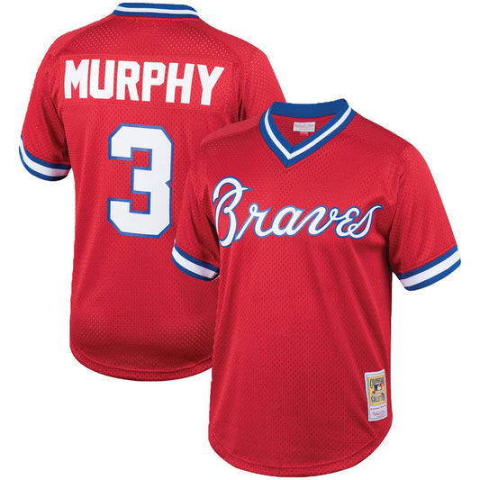 Men's Dale Murphy Atlanta Braves Mitchell & Ness Cooperstown Collection Authentic Batting Practice Jersey - Red