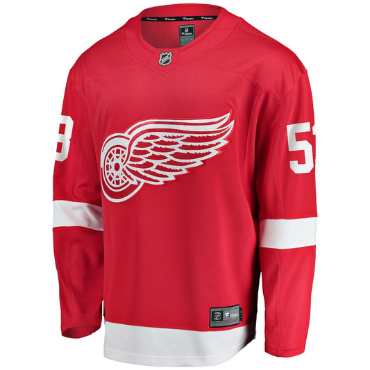 Men's Moritz Seider Fanatics Red Wings Home Breakaway Jersey - Red