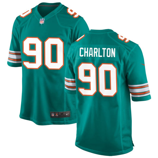 Randy Charlton Miami Dolphins Nike Alternate Game Jersey - Aqua