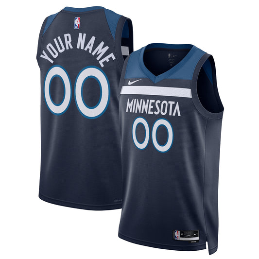 Minnesota Timberwolves Nike Unisex Swingman Custom Jersey Navy - Icon Edition