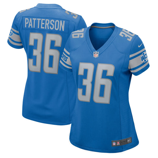 Riley Patterson Detroit Lions Nike Women's Team Game Jersey - Blue