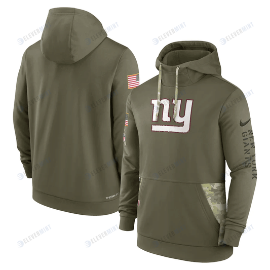 New York Giants 2022 Salute to Service Therma Performance Pullover Men Hoodie - Olive