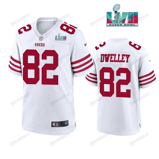 Ross Dwelley 82 San Francisco 49Ers Super Bowl LVII White Men Game Jersey