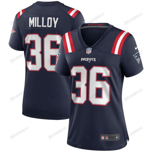 Lawyer Milloy 36 New England Patriots Women Game Retired Jersey - Navy