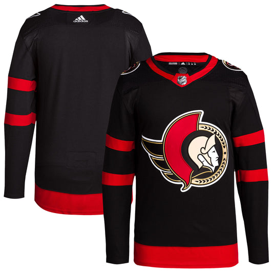 Ottawa Senators adidas Home Primegreen Authentic Pro Blank Jersey - Black