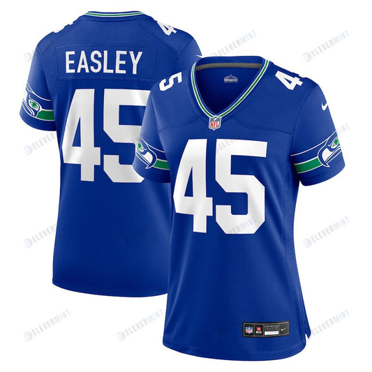 Kenny Easley 45 Seattle Seahawks Women's Throwback Player Game Jersey - Royal