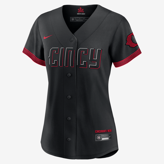 MLB Cincinnati Reds City Connect Women's Replica Baseball Jersey - Black