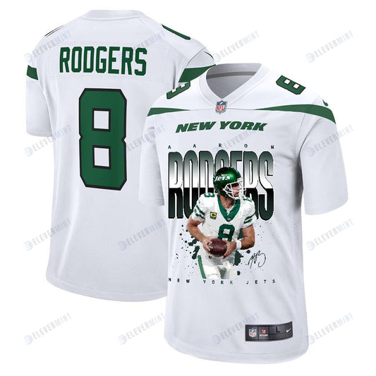 Aaron Rodgers 8 New York Jets Road to Greatness Men Game Jersey - White