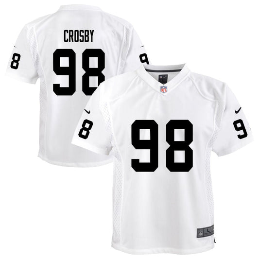 Maxx Crosby Las Vegas Raiders Nike Youth Team Game Jersey - White