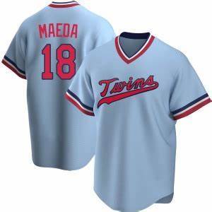 Mens Minnesota Twins Kenta Maeda Cool Base Replica Jersey Light Blue