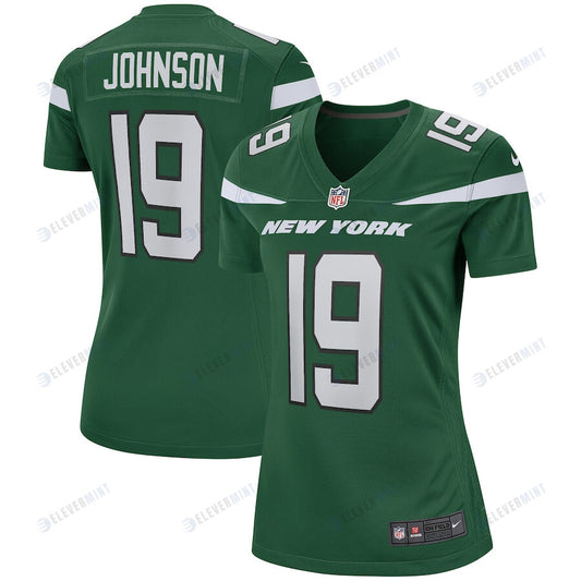 Keyshawn Johnson 19 New York Jets Women Game Retired Jersey - Gotham Green