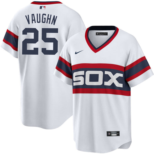 Men's Andrew Vaughn Chicago White Sox Home White 1983 Sunday Alternate Premium Stitch Replica Jersey