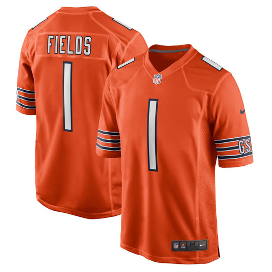 Men's Chicago Bears Justin Fields Player Game Jersey Orange