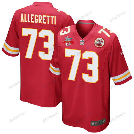 Nick Allegretti 73 Kansas City Chiefs Super Bowl LVII Champions 3 Stars Men Game Jersey - Red