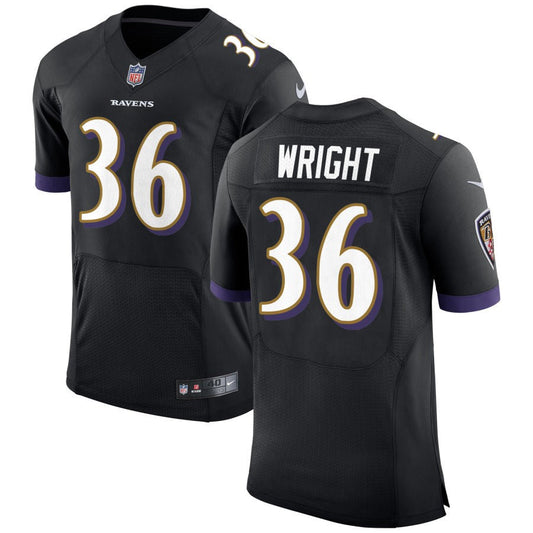 Owen Wright Baltimore Ravens Nike Speed Machine Elite Jersey - Black